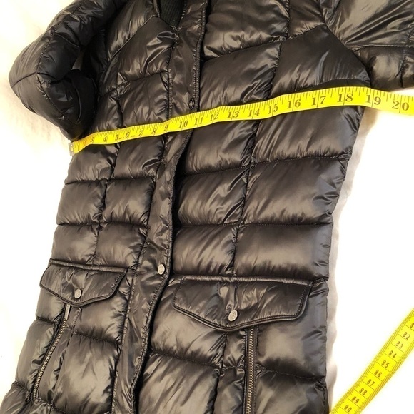 Bernardo Black Full Zip Snap Button Long Puffer Jacket Womens Size XS - Picture 13 of 16